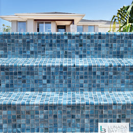 Quarter Round glass mosaic tiles | Lunada Bay Tile