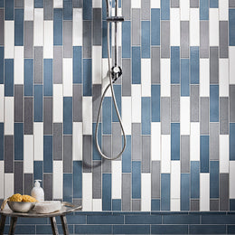 Linen Ceramic Tile Color Blend in shower by Lunada Bay Tile
