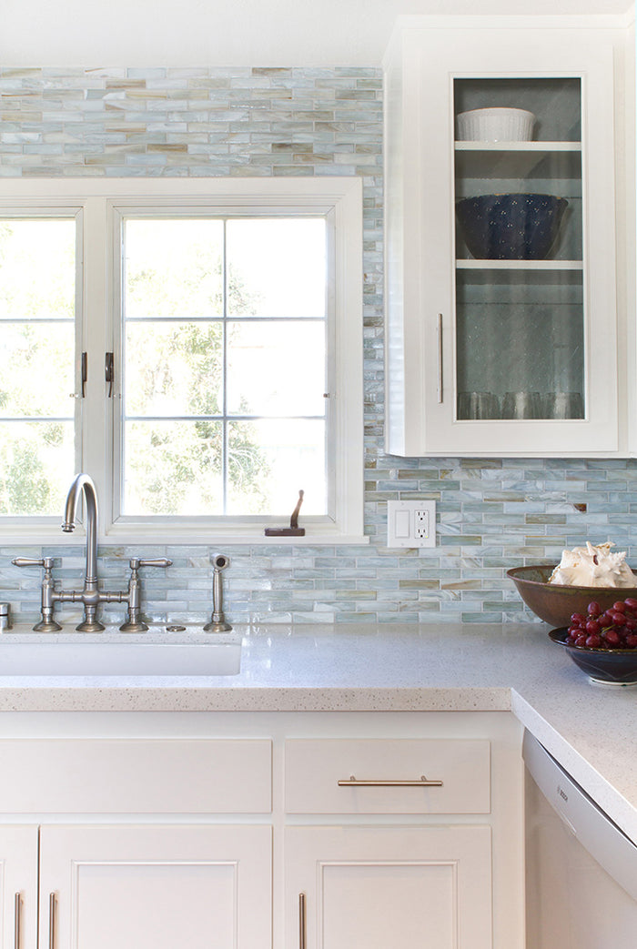 Kitchen with Lucca Pearl Lunada Bay Tile