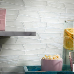 Kitchen with Luce Fin in Moonlit Silk by Lunada Bay Tile