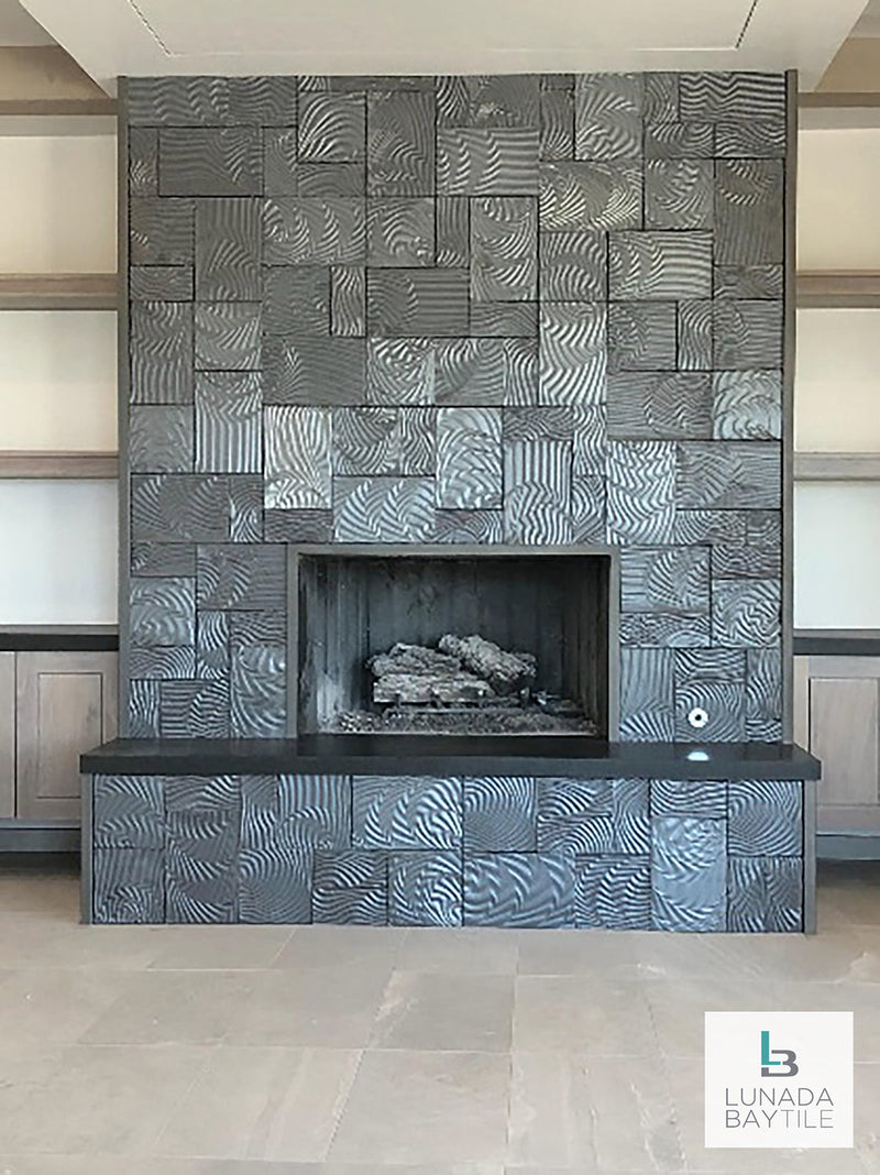 Great Namibia Fireplace - Dunes in Dark Silver by Lunada Bay Tile
