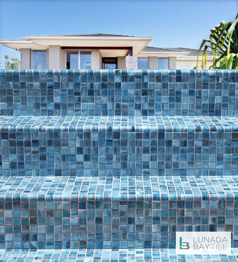 Quarter Round glass mosaic tiles | Lunada Bay Tile