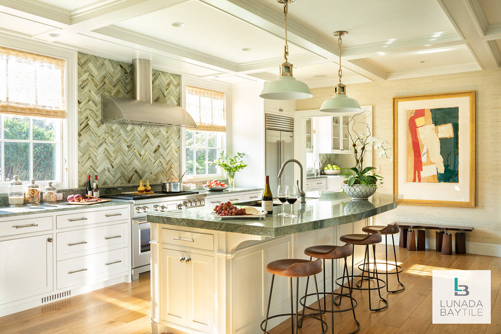 Kitchen backsplash in Tozen Selenium – Lunada Bay Tile