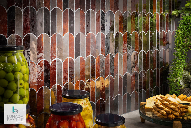 Kitchen with Mistral Bab in Layla by Lunada Bay Tile