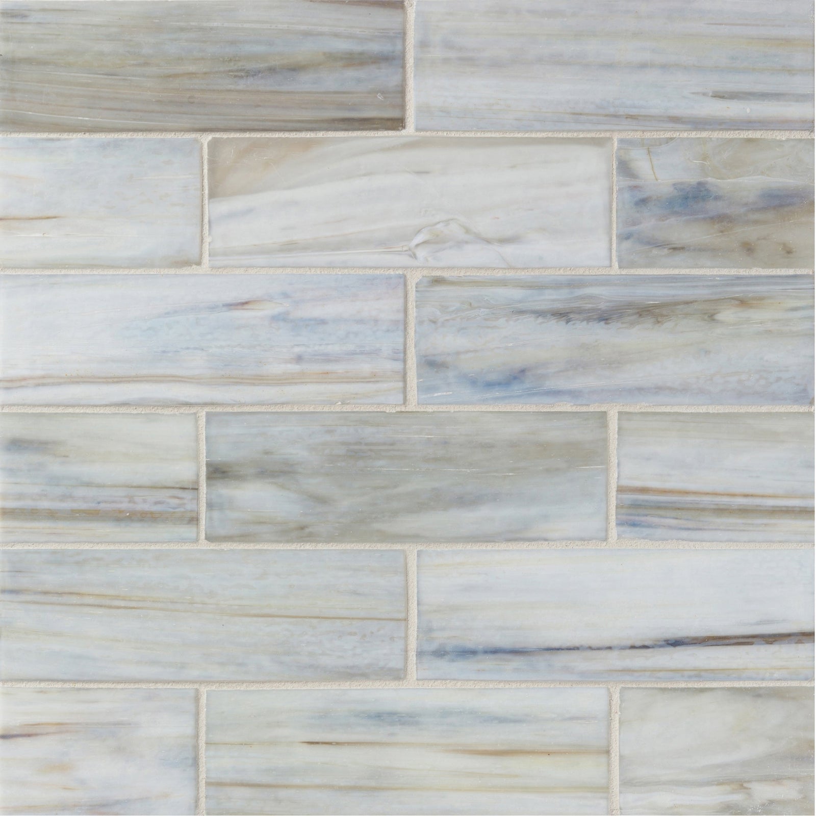 ペアシェイプ水晶&パール　ete agate IENA Agate 2x6 glass tile by Lunada Bay Tile