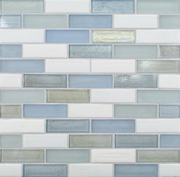 Custom Blends Example 129 - Elements 1x3 Brick in Baby Blue, Bright White and H2O
