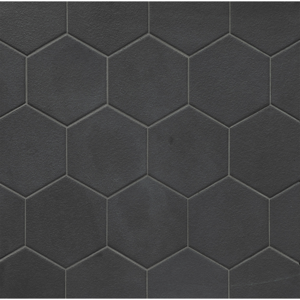Graphite 4” Hex in Black Iron by Lunada Bay Tile