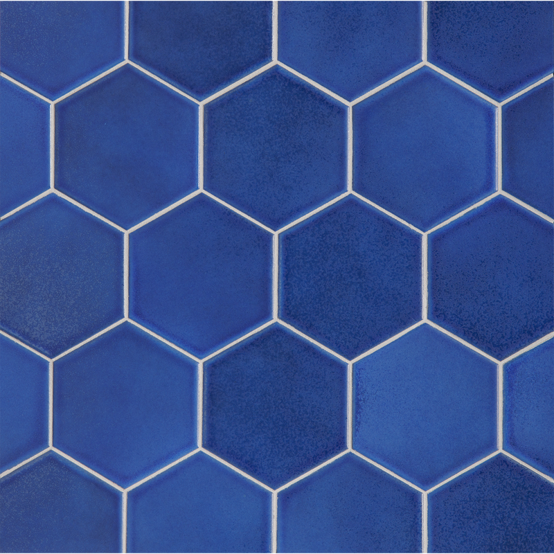 Graphite 4” Hex in Klein Blue by Lunada Bay Tile