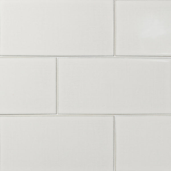 Linen 4 ¾ x 9 ½ in Summer White by Lunada Bay Tile