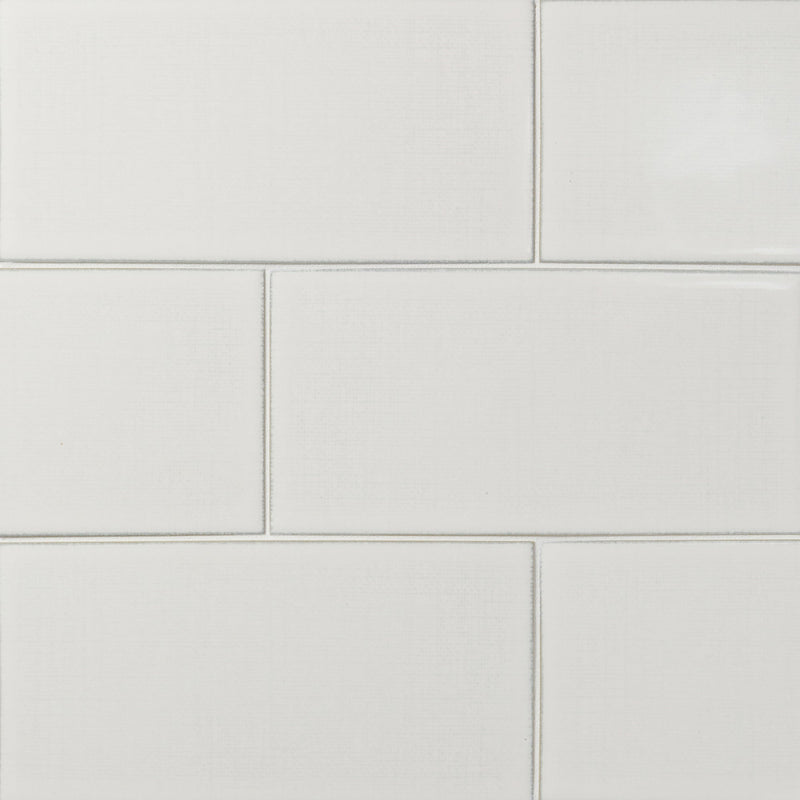 Linen 4 ¾ x 9 ½ in Summer White by Lunada Bay Tile